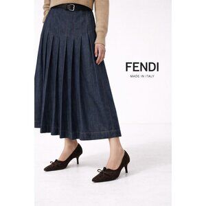 Fendi Brown Suede Pointed Toe Kitten Heel Pumps Bow Detail EU 40 US 9 Italy